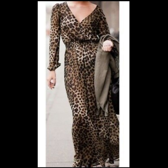 leopard sheer maxi dress